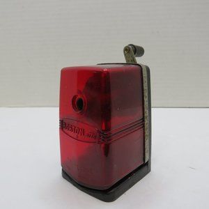 VTG Rare Red Boston Ette Pencil Sharpener Circa 1960's Good Working Condition.